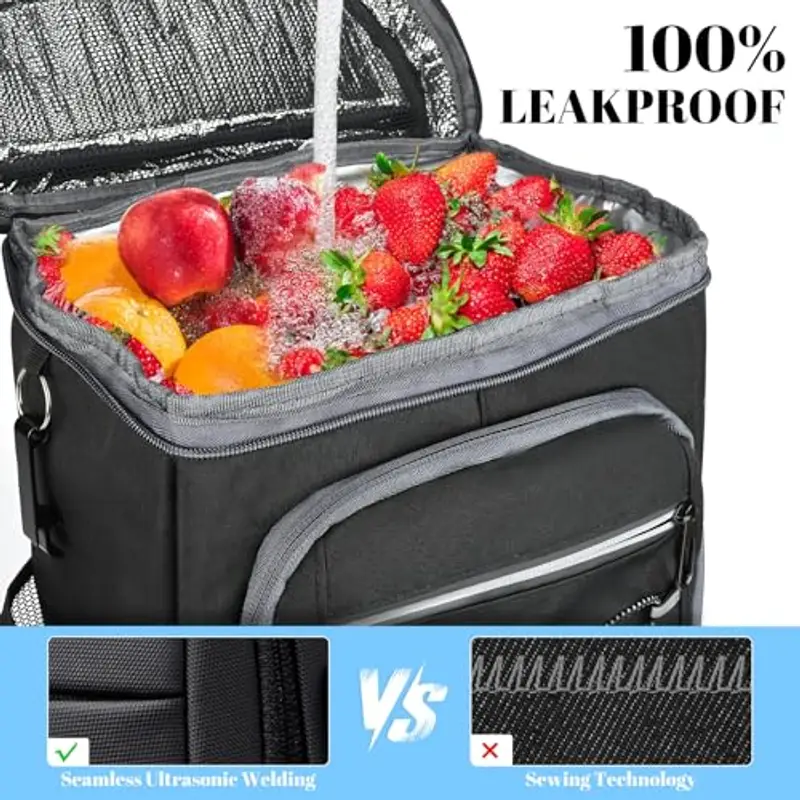 Gerbala Morbido Zaino Lsolato Cooler, Borsa di Raffreddamento a Prova di Perdite, Portatile e Durevole per il Campeggio, Picnic, Spiaggia, Escursionismo, Bbq & Uso Quotidiano, 27L miniatura 2