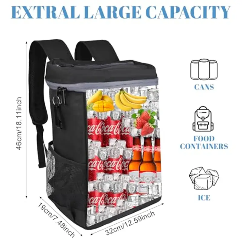 Gerbala Morbido Zaino Lsolato Cooler, Borsa di Raffreddamento a Prova di Perdite, Portatile e Durevole per il Campeggio, Picnic, Spiaggia, Escursionismo, Bbq & Uso Quotidiano, 27L miniatura 3