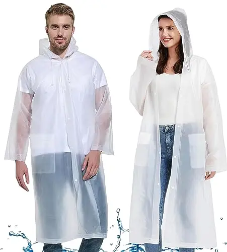 Gerhannery Poncho Antipioggia con Tasca, 2 Pezzi Poncho Impermeabile Riutilizzabili Mantella Antipioggia Festival,