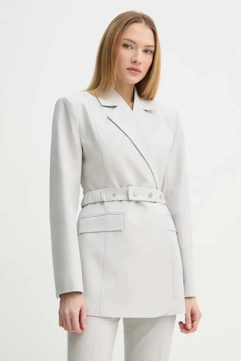 blazer con aggiunta di lana colore grigio 10909752