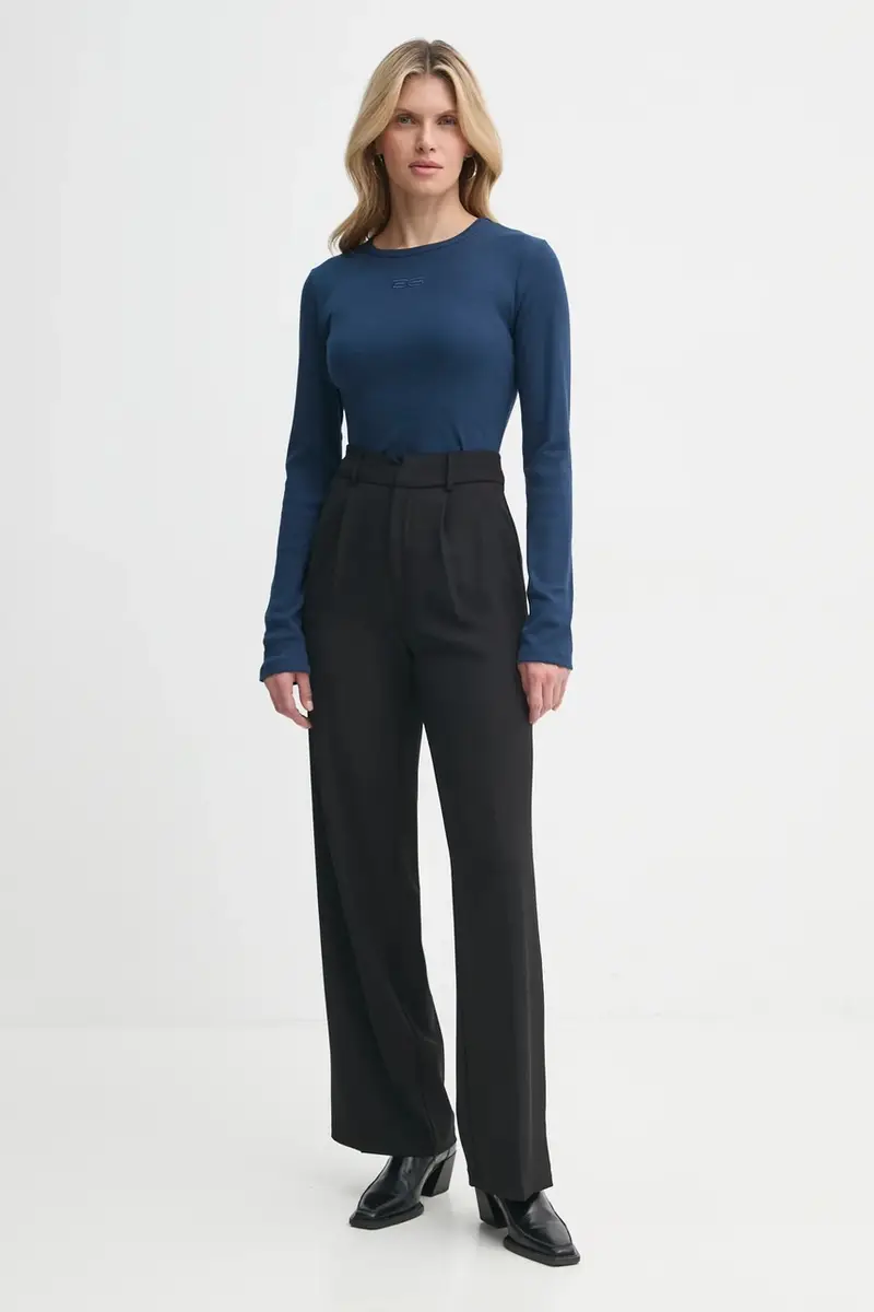 camicia a maniche lunghe donna colore blu navy 10909431 miniatura 2