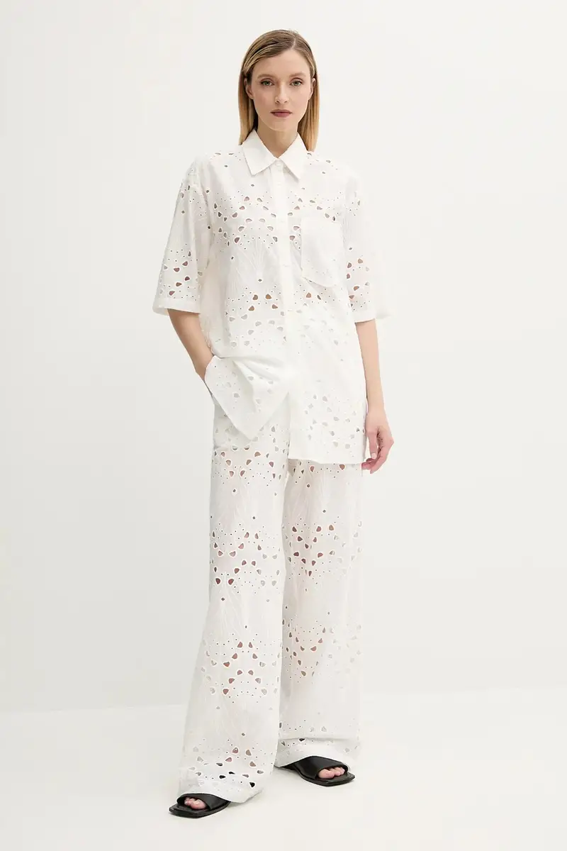 camicia in cotone donna colore bianco 10910509 miniatura 2