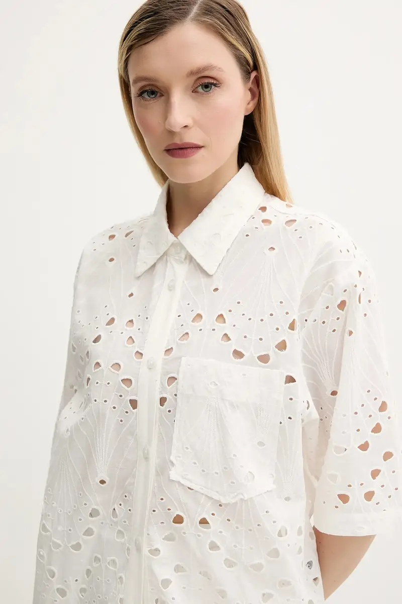 camicia in cotone donna colore bianco 10910509 miniatura 4