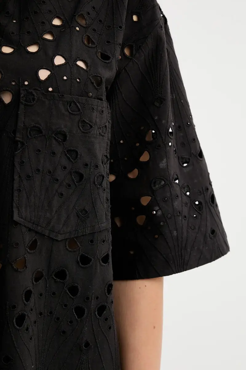 camicia in cotone donna colore nero 10910509 miniatura 5