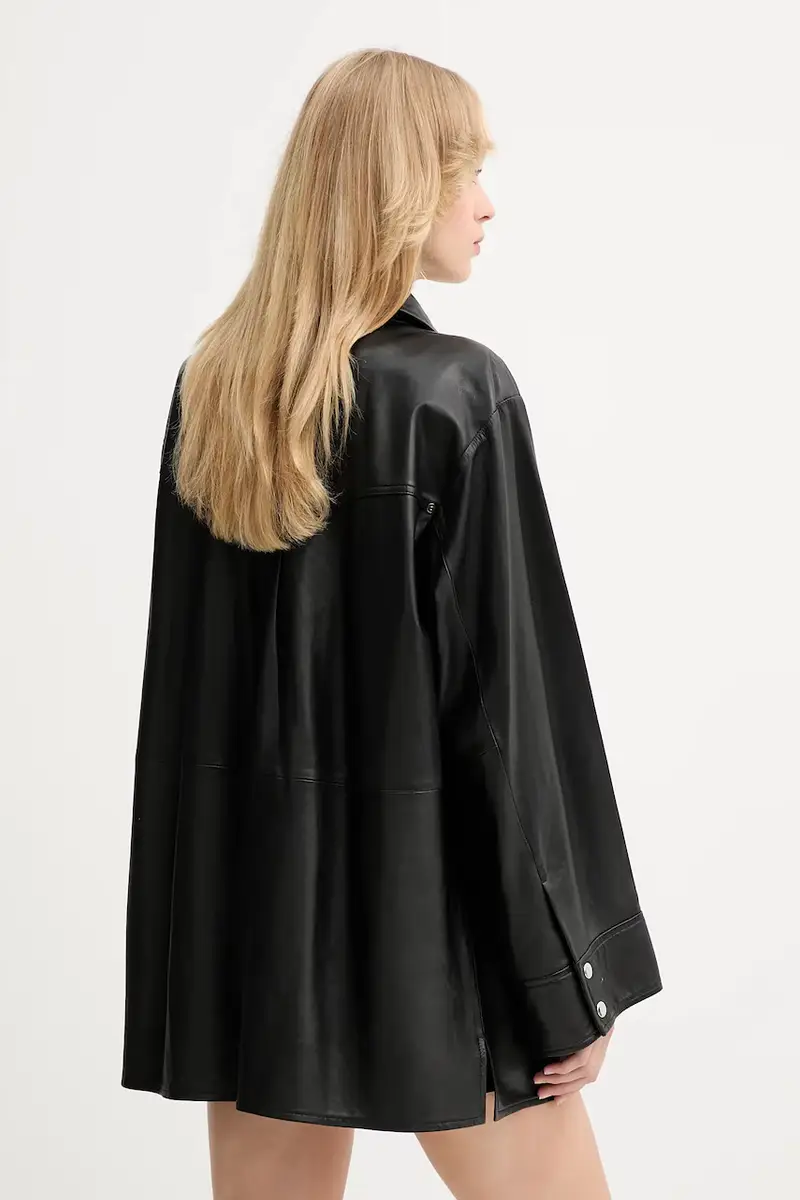 camicia in pelle donna colore nero 10910553 miniatura 3