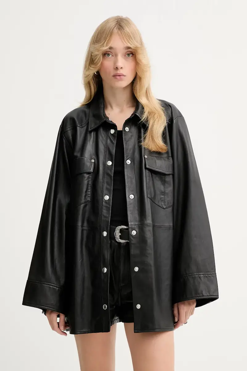 camicia in pelle donna colore nero 10910553