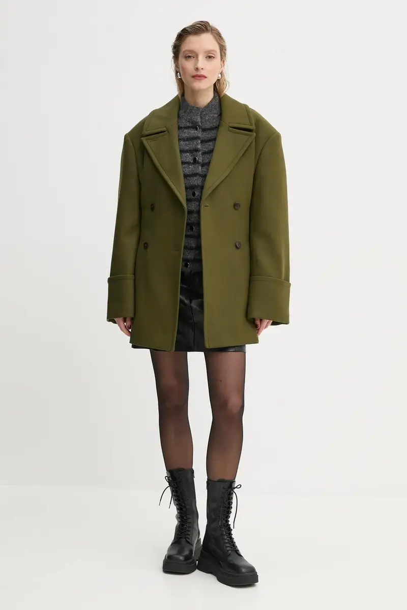 cardigan in lana colore grigio miniatura 2