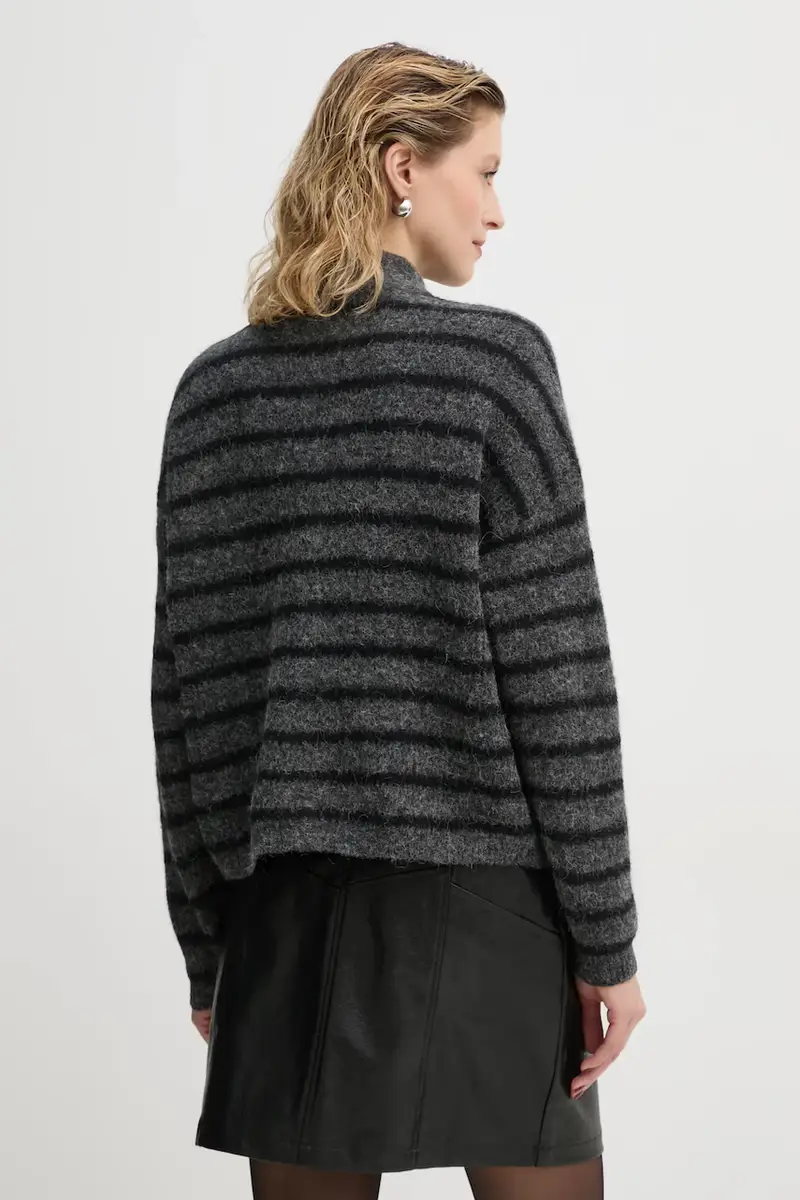 cardigan in lana colore grigio miniatura 3