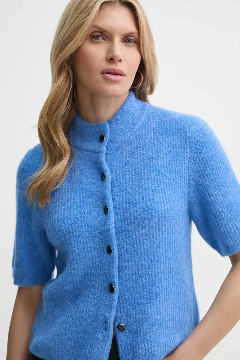 cardigan in lana colore violetto 10910034 miniatura 4