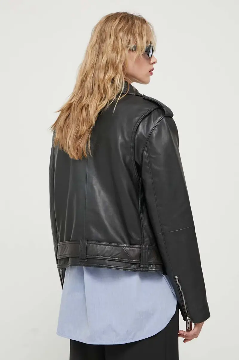 giacca da motociclista donna Nero miniatura 3