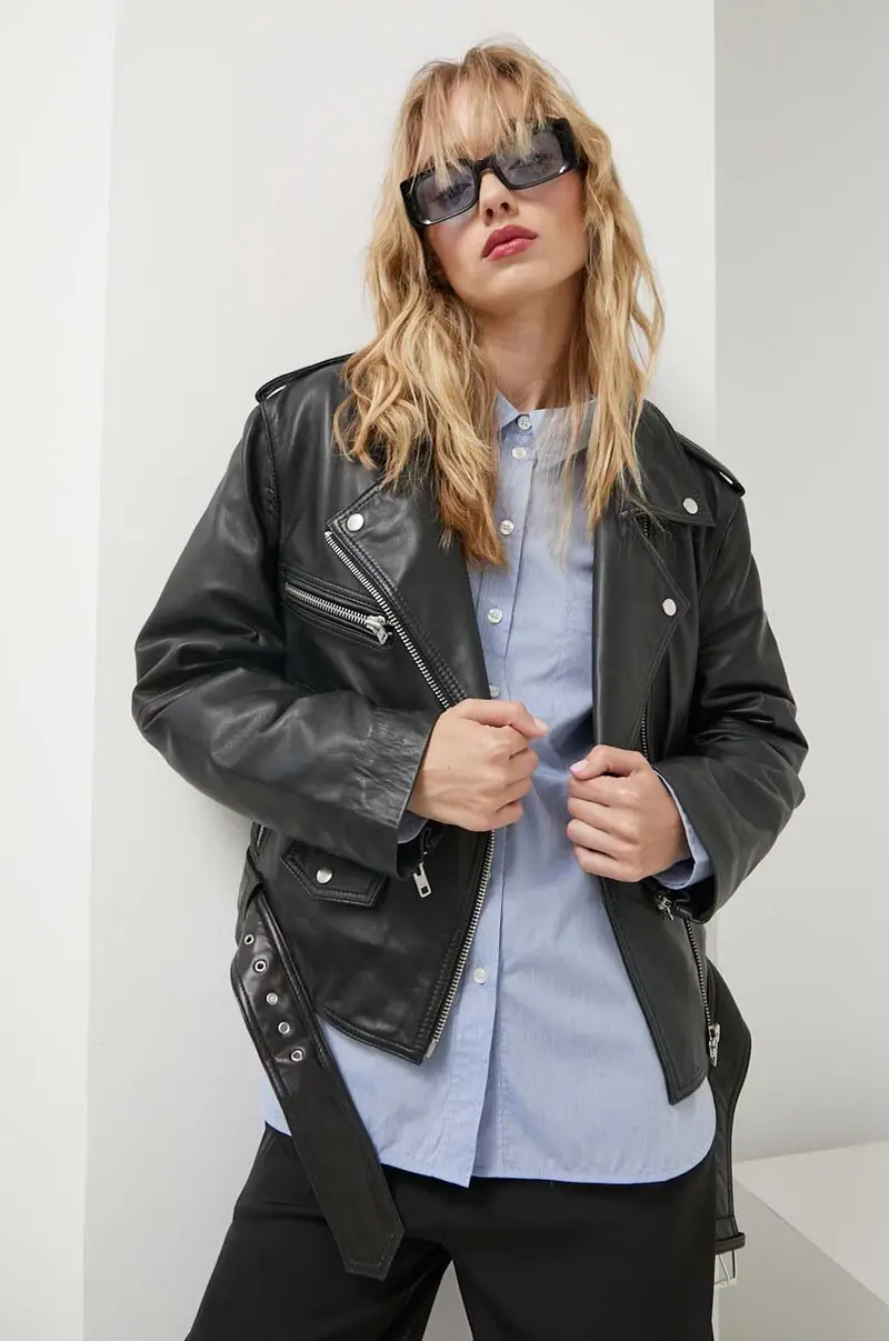 giacca da motociclista donna Nero