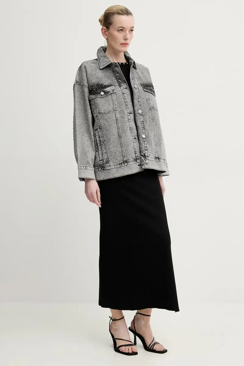 giacca di jeans colore grigio 10910099 miniatura 2