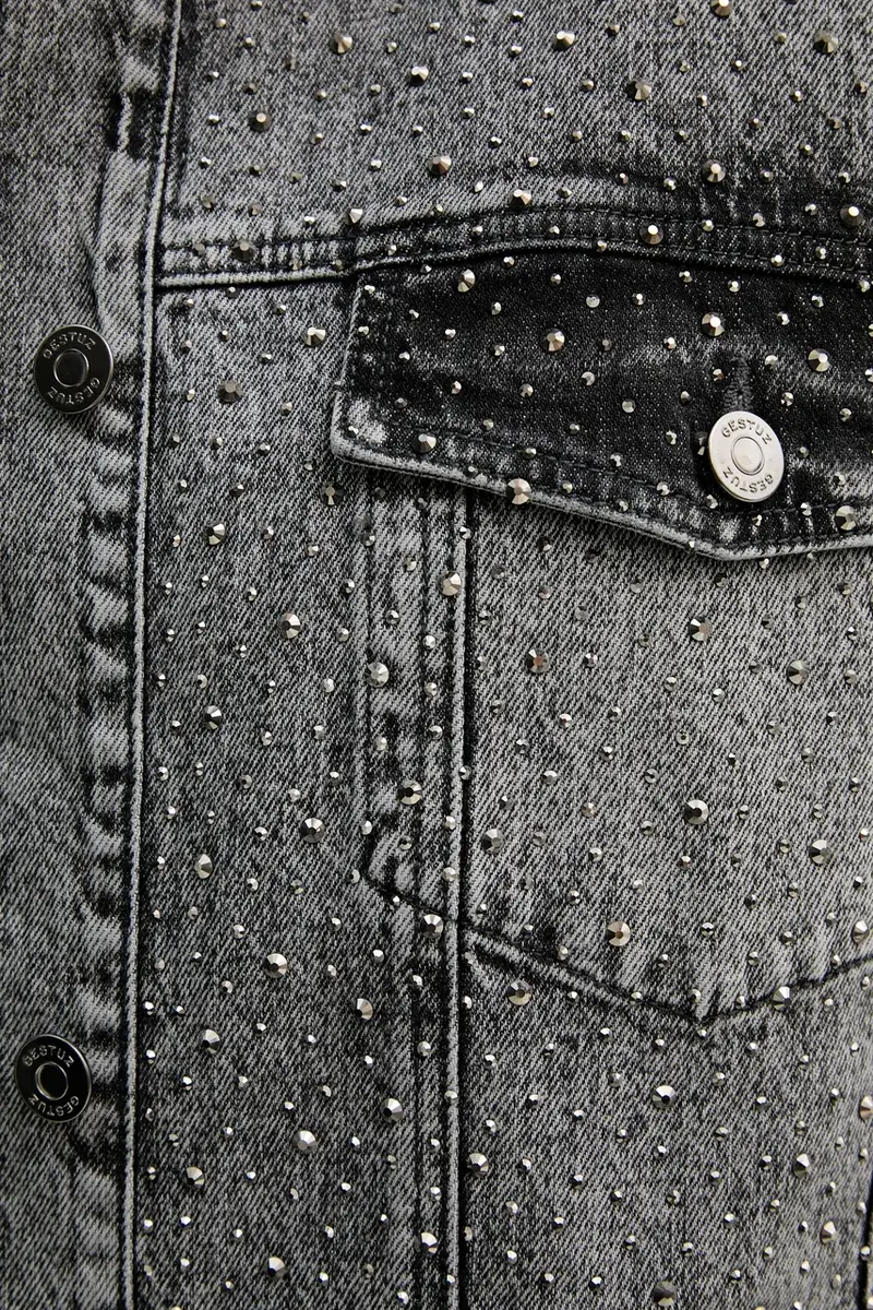 giacca di jeans colore grigio 10910099 miniatura 5