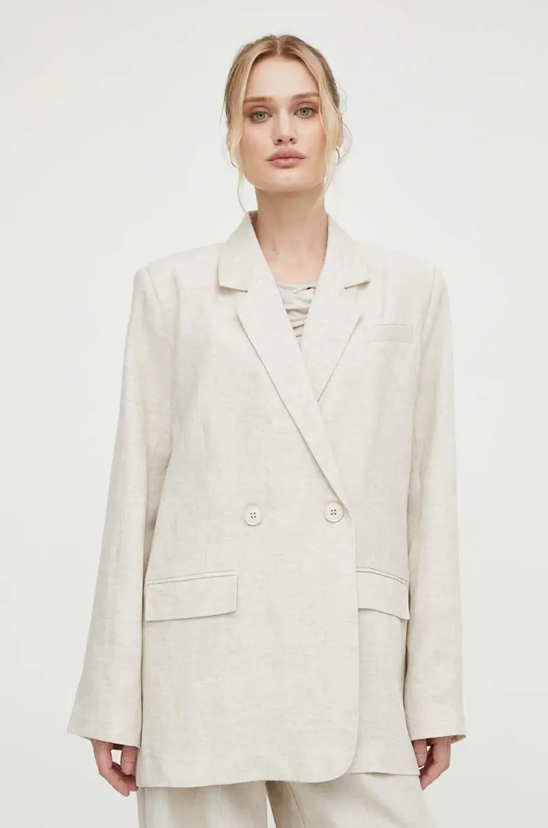 giacca in lino misto colore beige