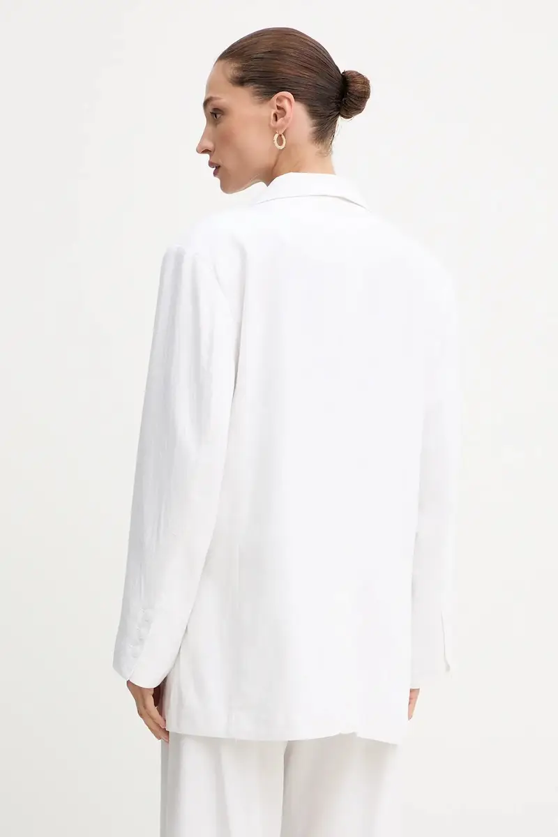 giacca in lino misto colore bianco 10910285 miniatura 3