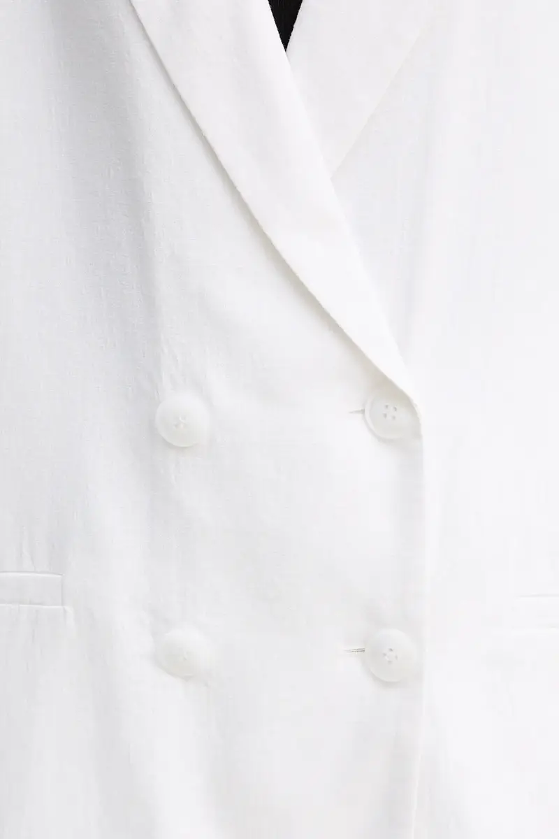 giacca in lino misto colore bianco 10910285 miniatura 5