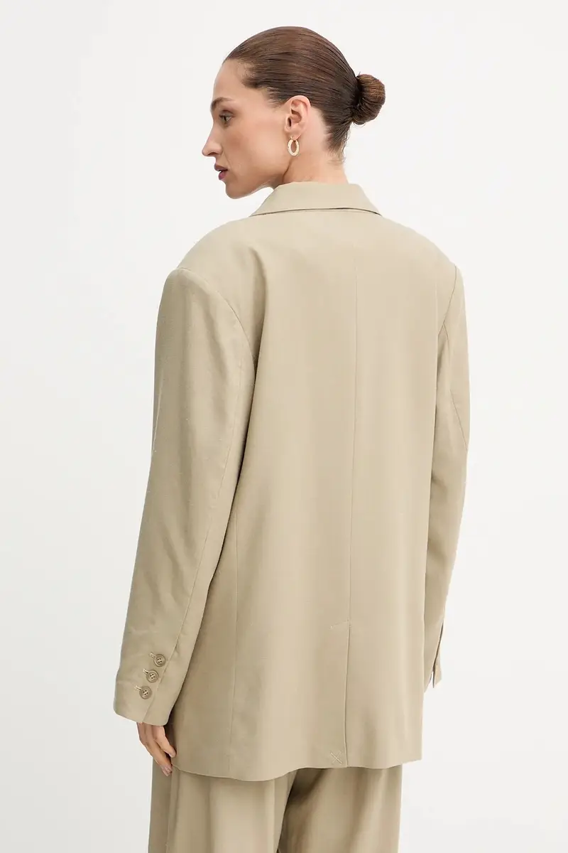 giacca in lino misto colore verde 10910285 miniatura 3