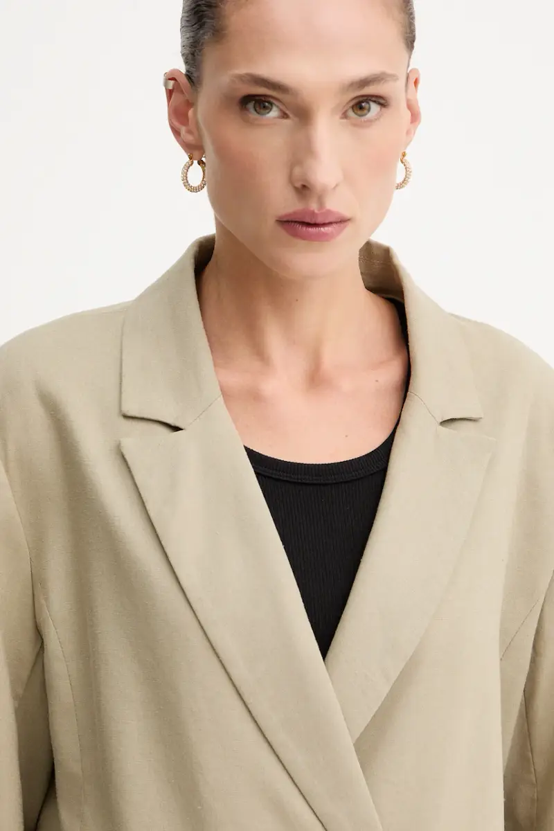 giacca in lino misto colore verde 10910285 miniatura 4