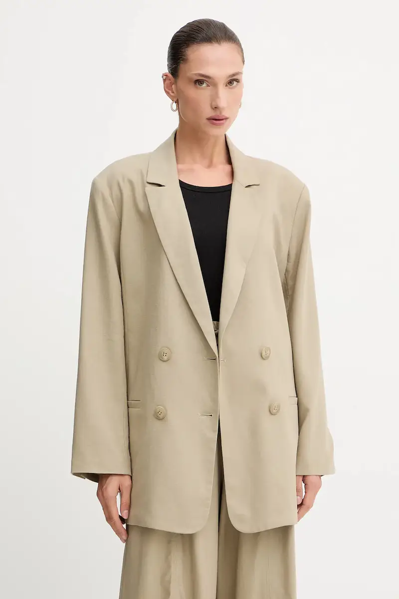 giacca in lino misto colore verde 10910285