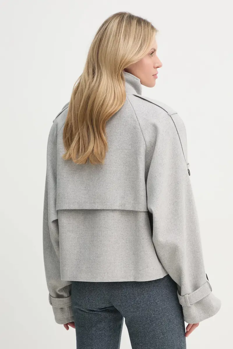 giacca in misto lana colore grigio miniatura 3