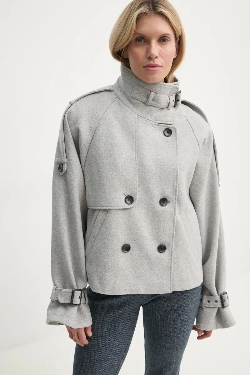 giacca in misto lana colore grigio miniatura 4