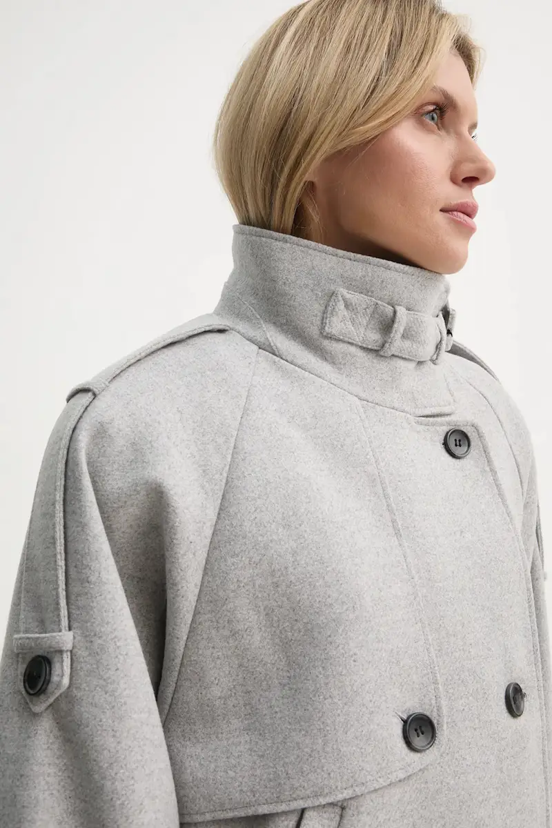 giacca in misto lana colore grigio miniatura 5