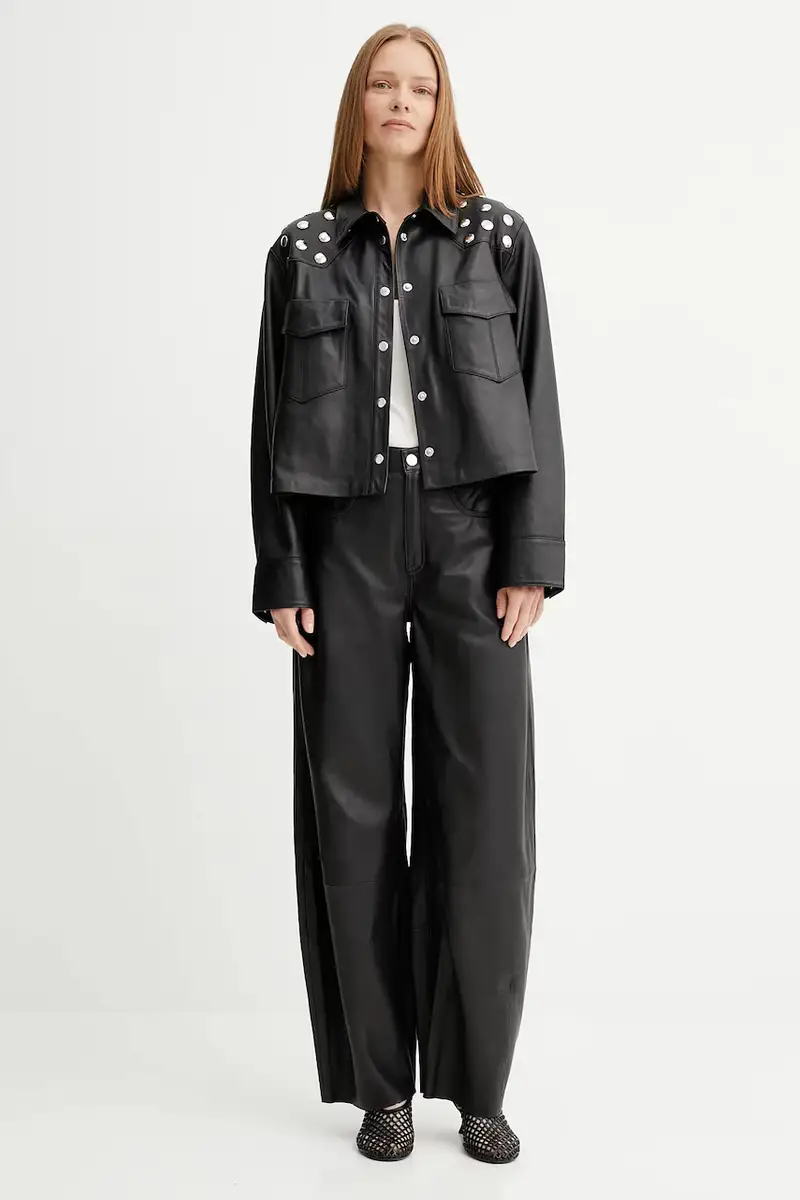 giacca in pelle colore nero 10910464 miniatura 2