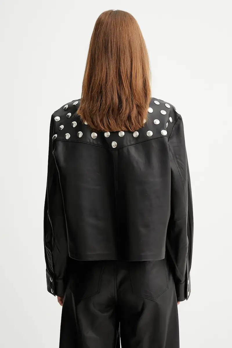 giacca in pelle colore nero 10910464 miniatura 3