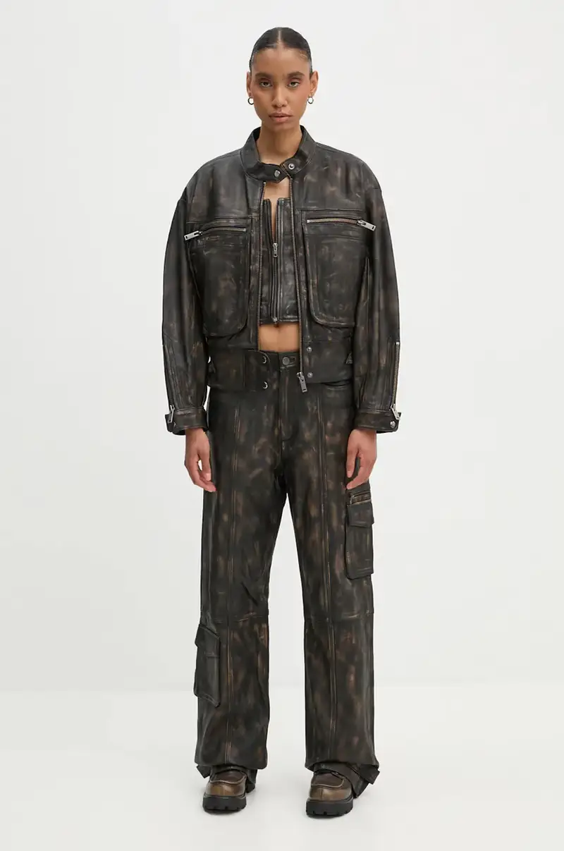 giacca in pelle donna colore nero 10909473 miniatura 2