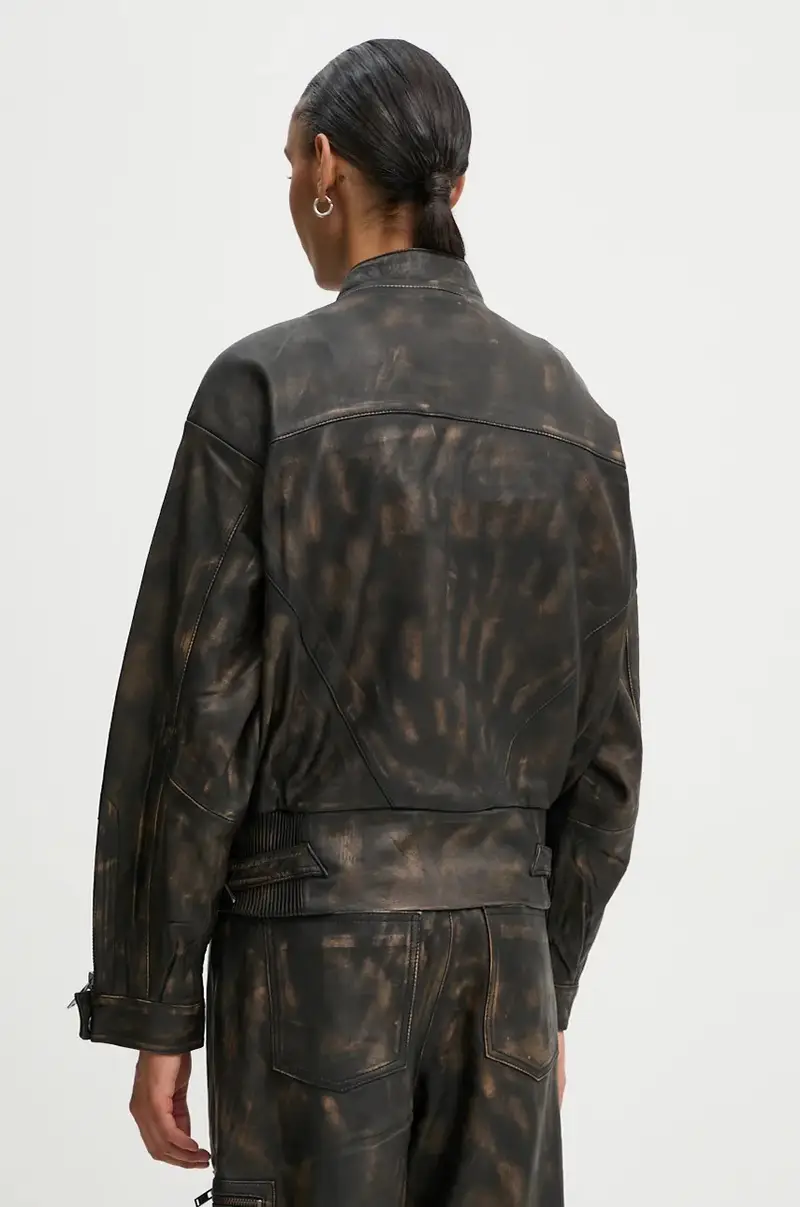 giacca in pelle donna colore nero 10909473 miniatura 3