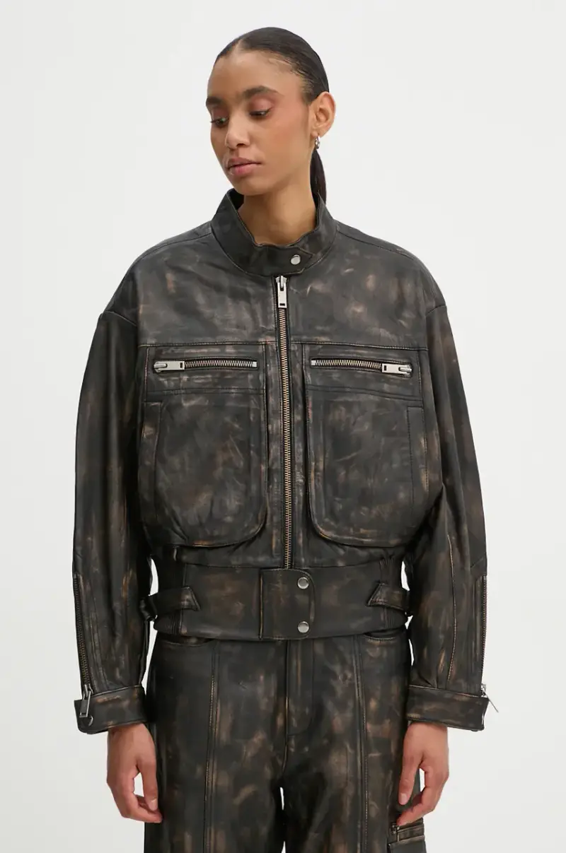 giacca in pelle donna colore nero 10909473