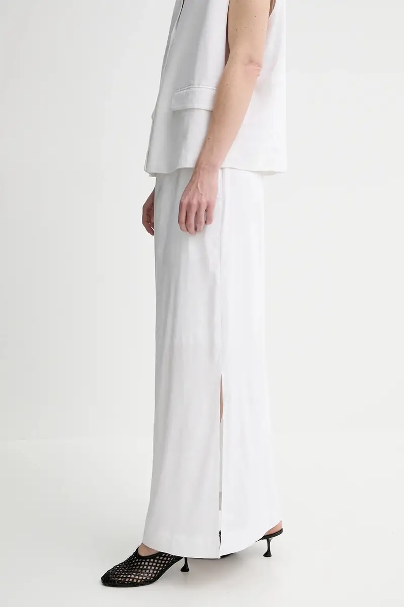 gonna con aggiunta di lino colore bianco 10910283 miniatura 4