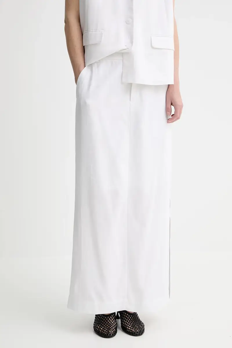 gonna con aggiunta di lino colore bianco 10910283