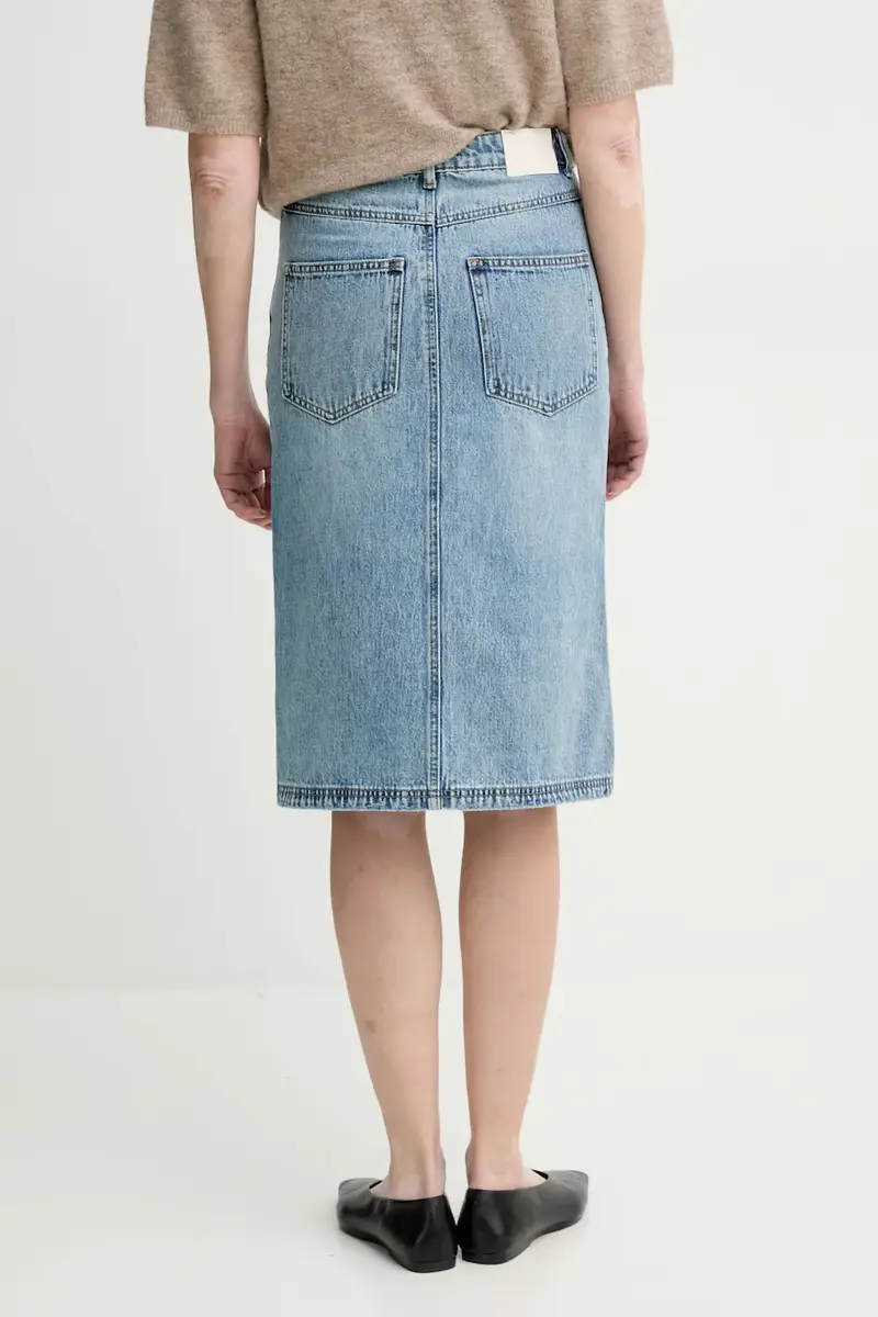 gonna di jeans in cotone colore blu 10909944 miniatura 3