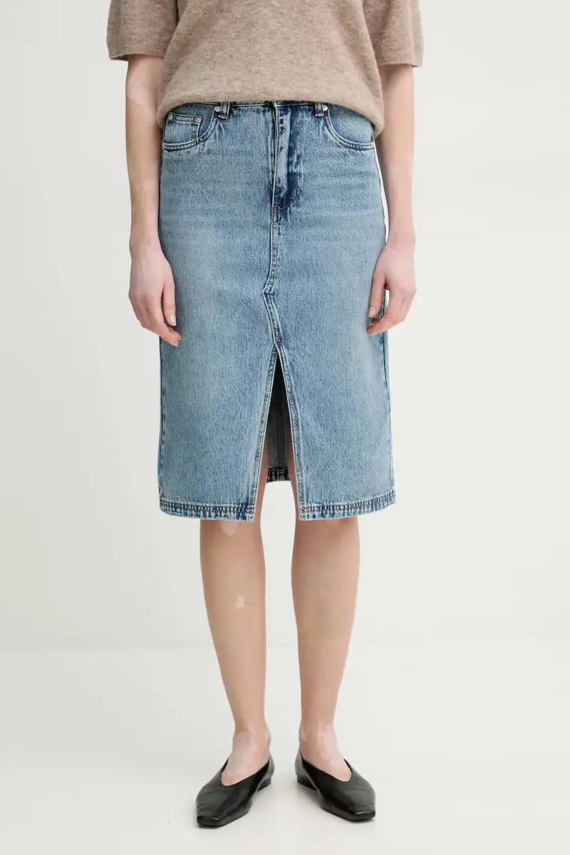 gonna di jeans in cotone colore blu 10909944