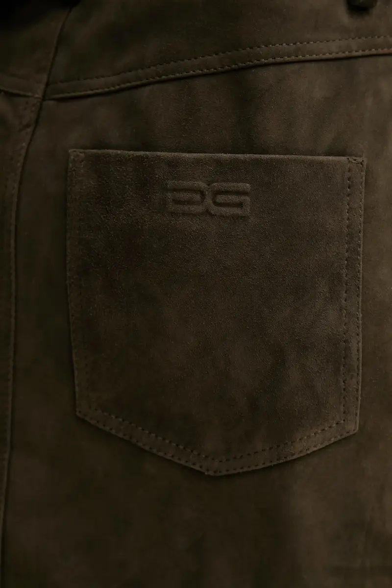 gonna in pelle scamosciata colore verde 10910679 miniatura 5