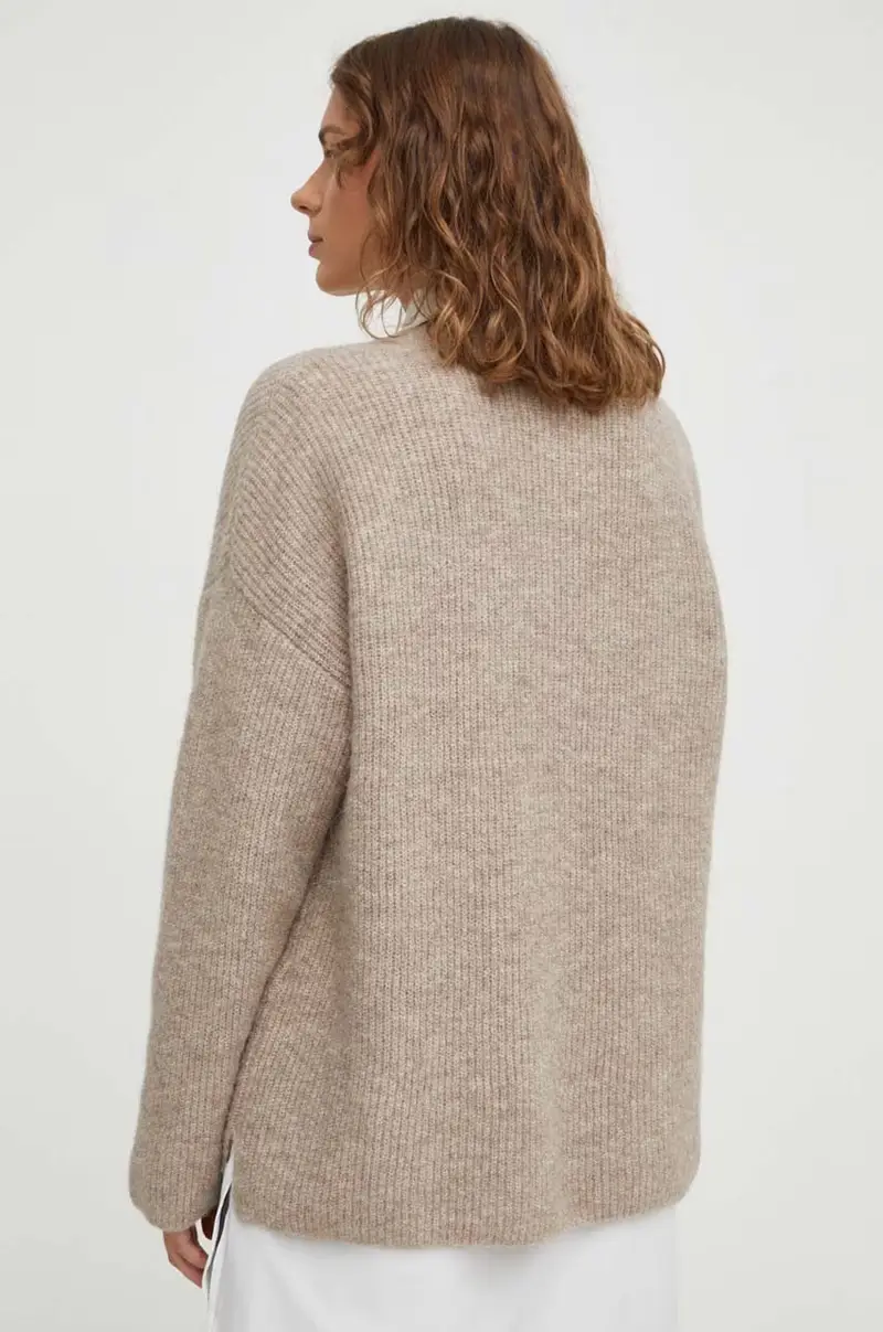 maglione in lana donna Beige miniatura 3