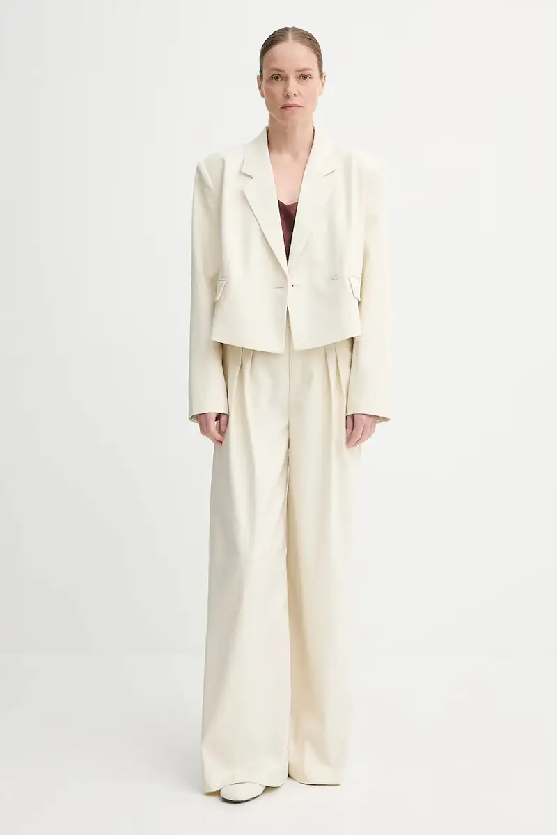 pantaloni donna colore beige 10910171 miniatura 2