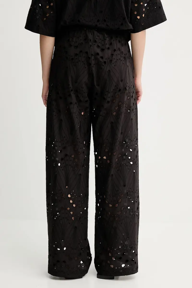 pantaloni in cotone donna colore nero 10910510 miniatura 3