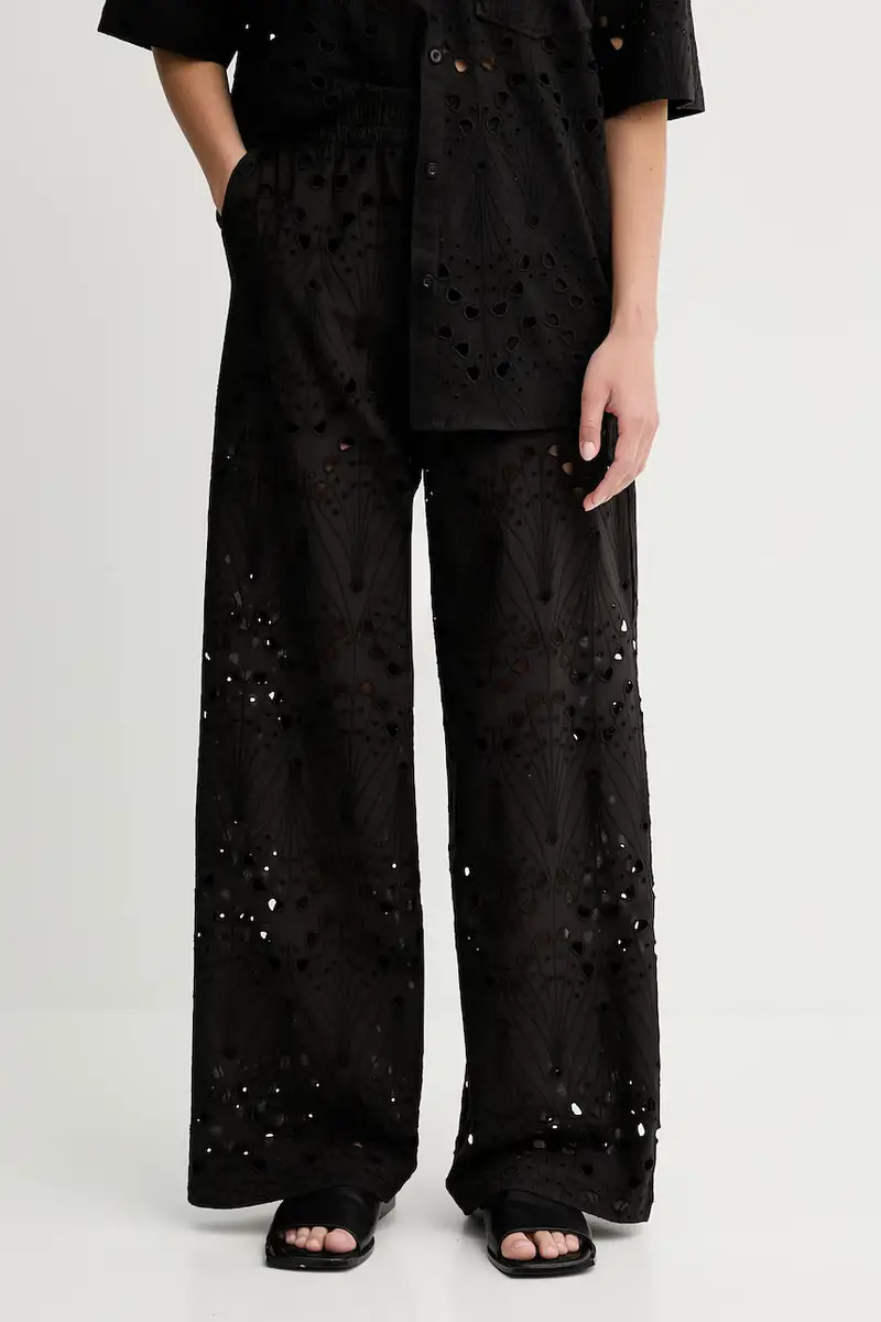 pantaloni in cotone donna colore nero 10910510