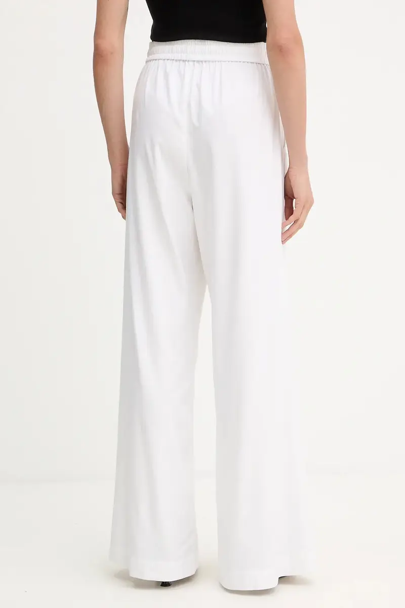 pantaloni in lino misto donna colore bianco 10910517 miniatura 3