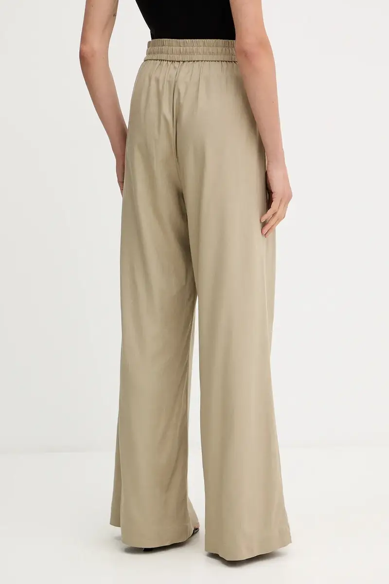 pantaloni in lino misto donna colore verde 10910517 miniatura 3