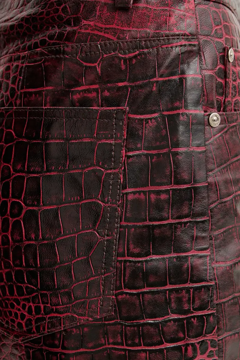 pantaloni in pelle donna colore rosso 10910742 miniatura 4