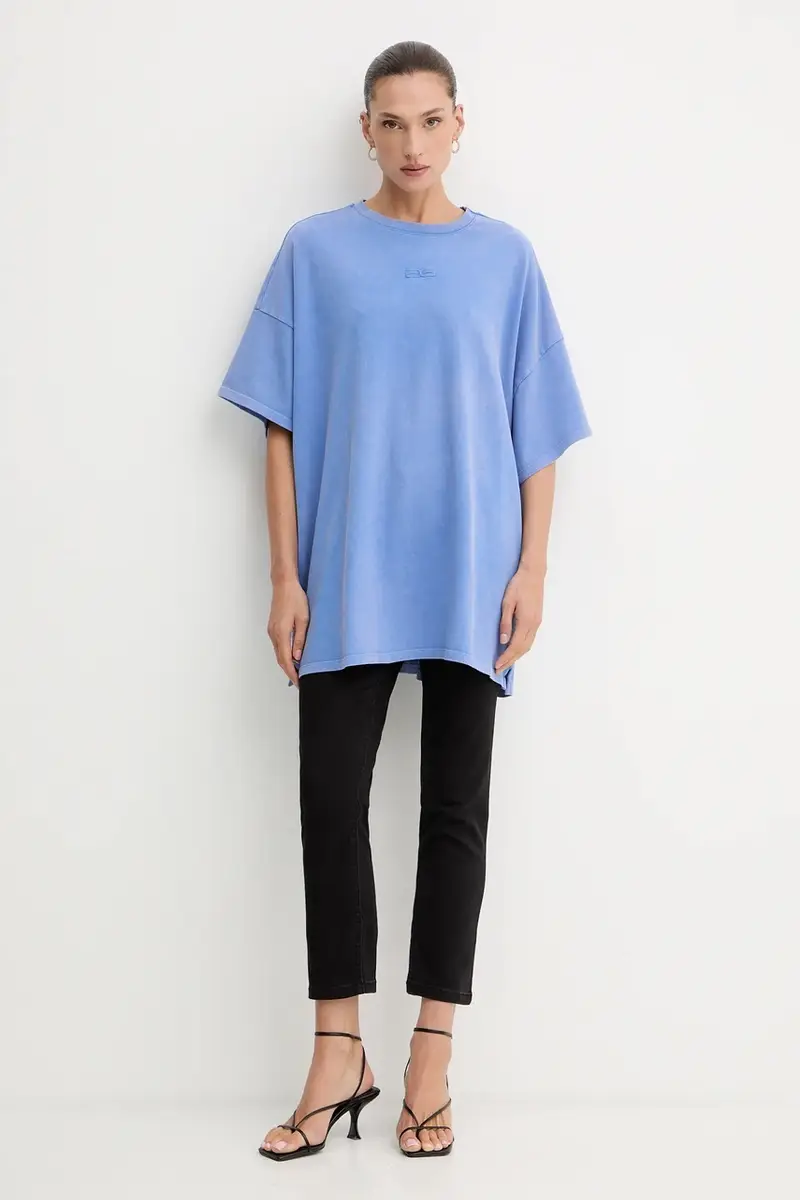 t-shirt in cotone colore beige 10909249 Violetto miniatura 2