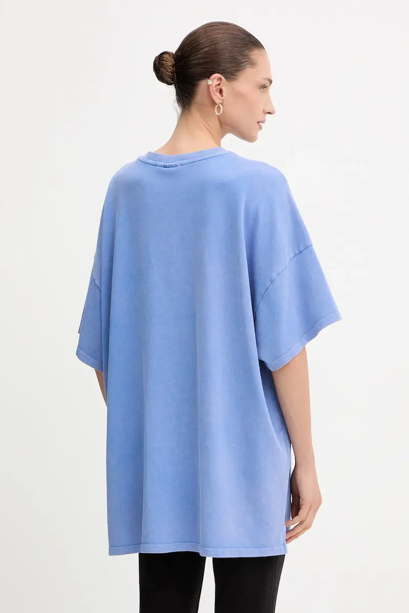 t-shirt in cotone colore beige 10909249 Violetto miniatura 3