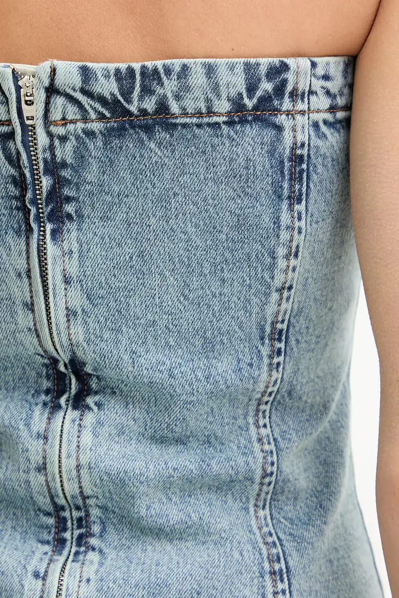 vestito di jeans colore blu 10910470 miniatura 5