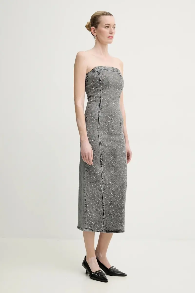 vestito di jeans colore grigio 10910100