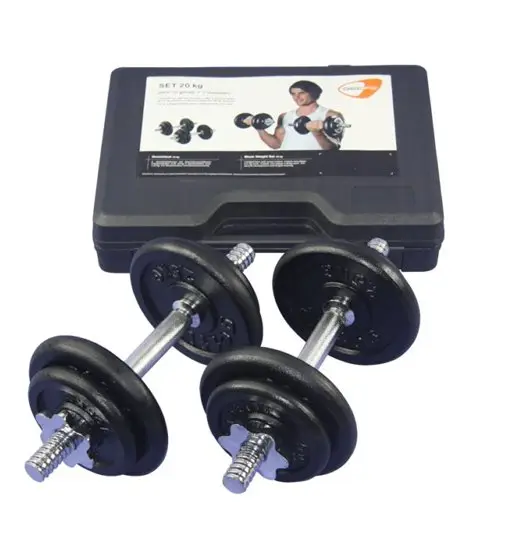 20 kg Weight Set + Plastic Box - manubri fitness Grey