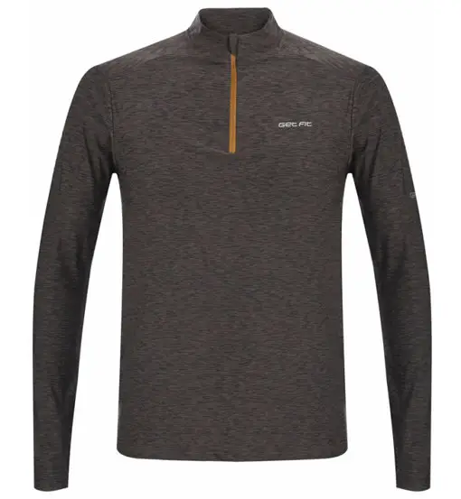 Top Half Zip - maglia running a manica lunga - uomo Brown