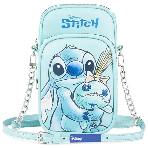 Get Trend Disney Stitch Borsa Tracolla Ragazza, Borsetta Porta Cellulare con Cinturino Regolabile per Viaggio, Regalo